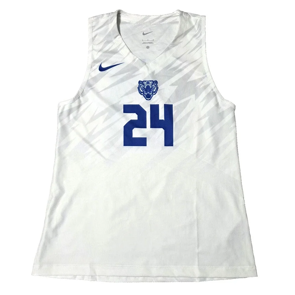 Nike Tigers #24 Basketball Jersey Men's Medium White/Blue